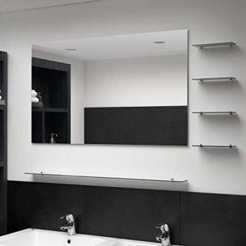 Espejo de pared con 5 estantes plateado 100x60 cm Vidaxl Plateado