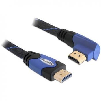 Cable HDMI 1.4 de Alta Velocidad DeLOCK 5m Tipo A (Estándar) Negro y Azul con Soporte para 3D y Resolución 4096 x 2160 Pixeles