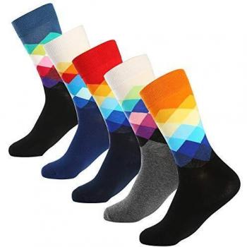 BONANGEL Calcetines Colorful de los Hombres, Hombres Ocasionales Calcetines Divertidos Impresos de Algodón de Pintura Famosa de Arte Calcetines, Calcetines de Colores de moda