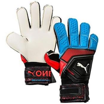 Puma One Grip 1 RC Niño, Guante de Portero, Black-Bleu Azur-Red Blast, Talla 6