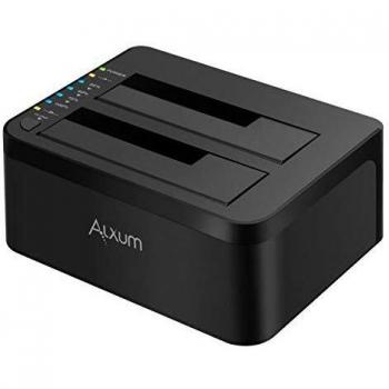 Alxum Estación de Acoplamiento de HDD, Estación de Acoplamiento de Disco Duro USB 3.0 con función de clonación sin conexión para HDD SSD SATA III/II/I de 2,5 Pulgadas y 3,5 Pulgadas Soporte UASP