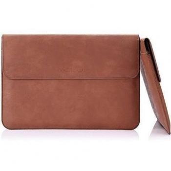 MoKo Funda Compatible con Laptop 13.3 Pulgadas, PU Bolsa Protectora para MacBook Air 13-Inch Retina, MacBook Pro 13, DELL XPS 13, Samsung Notebook 13.3 - Marrón