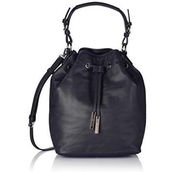 Tommy Hilfiger TH BUCKET - Bolso de mano de cuero mujer, color negro, talla 24x31x18 cm