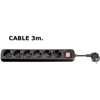 Regleta de enchufes Microconnect GRU0063B 6 tomas de corriente 3m Negro