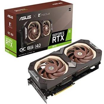 ASUS GeForce RTX 3070 Noctua OC Edition 8GB GDDR6 Semi-Fanless Graphics Card with LHR, PCIe 4.0, Dual HDMI, Triple DisplayPort, 1845MHz Boost Clock, and