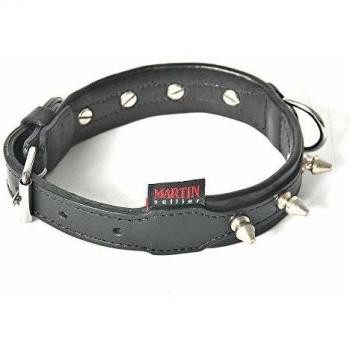 Collar de cuero de vaca para perro con remaches y super confort (40cm x 25mm)