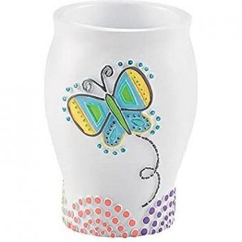 Gedy Grazia Portacepillos, Resina, Blanco, 8x8x10,6