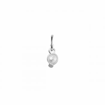 UNOde50 Silver-Plated Circle and Pearl Charm Piercing