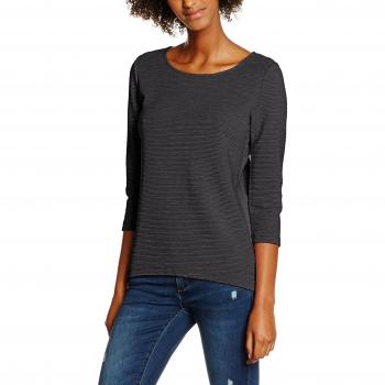 ONLY onlLECO 3/4 ZIP TOP JRS, Camisa Manga Larga Mujer, Gris
