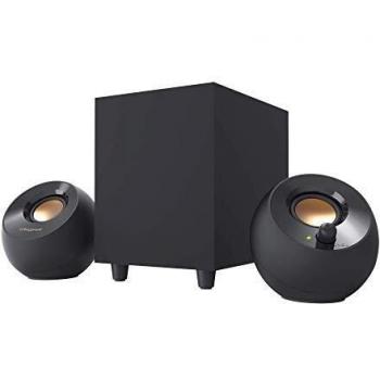 Creative Pebble Plus 2.1 USB-Powered Desktop Speakers with Down-Firing Subwoofer and Far-Field Drivers, Up to 8W RMS Total Power for PCs and Laptops