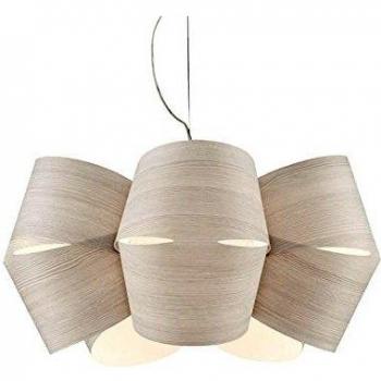Lámpara Colgante MINI ALIEN, Efecto Madera, Gris Hielo