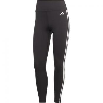 Adidas Women's High-Waisted 7/8 Training Leggings with 3-Stripes in Black