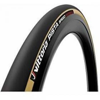 Tubular Vittoria Pista Speed Graphene 2.0 - 700x23, color negro y marrón claro, compatible con bicicletas de carretera, diseñado para neumáticos tubulares, ancho de 23 mm