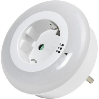 Vivanco - Luz nocturna led con sensor de oscuridad y enchufe Schuko