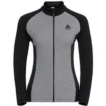 Odlo Snowbird - Sudadera con Cremallera para Mujer, Mujer, 528211-10488, Grey Melange/Black/Odlo Graphi, M
