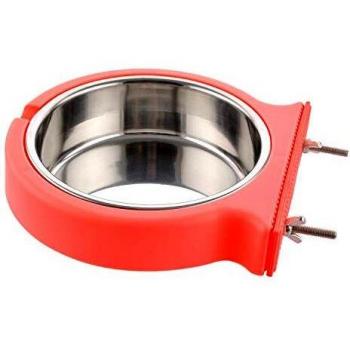 MOACC Comedero Perro Gato Conejo Acero Inoxidable Animales Domésticos Colgantes Jaula Extraíble Acero Inoxidable Alimentos Agua Cuencos para Animales Pequeños
