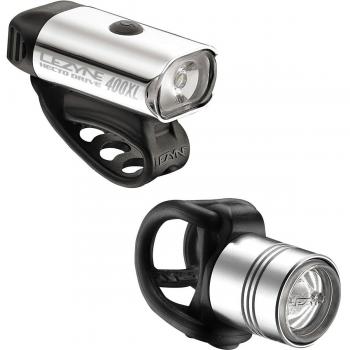 Lezyne Hecto Drive 400XL/Femto Pair Luz LED Delantera y Trasera, Plateado, Talla Única