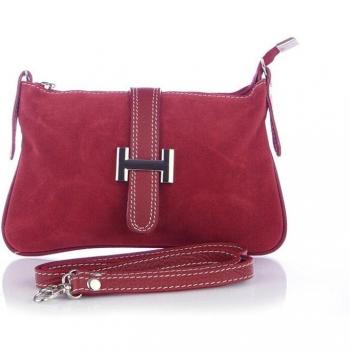 Bolso bandolera Allerona de piel auténtica Gamuza Dollaro, diseño italiano