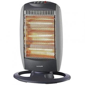 ELECTROTEK Estufa Halógena ET-EH1206, Cuenta con 3 Niveles de Temperatura 400W / 800W / 1200W y función de oscilación.