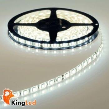 KingLed-Strip ledes, luces de 5 metros de 72 5500 lúmenes, Bobina 300 ledes SMD5050, coloración natural Temperatura de color 4000 K, alimentación dc24 V, hermética IP65, 5000 x 10 mm, modelo 0722