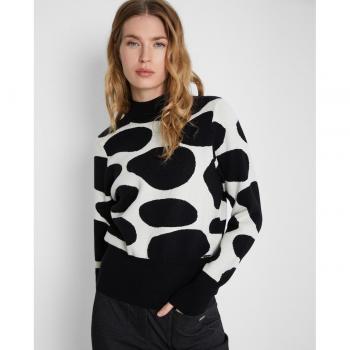 Jersey de mujer estampado con cuello perkins