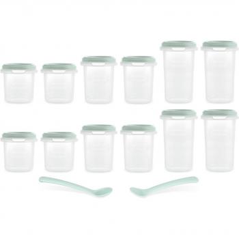 Recipiente de conservación de alimentos hermético Miniland Dolce Set Mint 12ud + 2 cucharas
