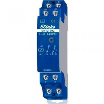Eltako ER12-002-UC - Installation relay 230...8VAC/DC, Switching relay with 2 changeover contacts, 250 V/16 A, Nominal voltage: 230 V, Maximum switching current: 4 A,