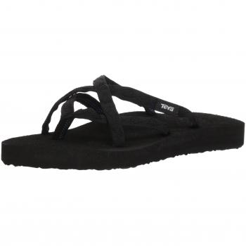 Teva Women's Olowahu Flip-Flop Sandal - Color: Black on Black, Size: 5 M, Gender: Female
