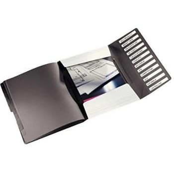 Carpeta organizadora LEITZ Solid A4, 12 compartimentos, PP, blanca