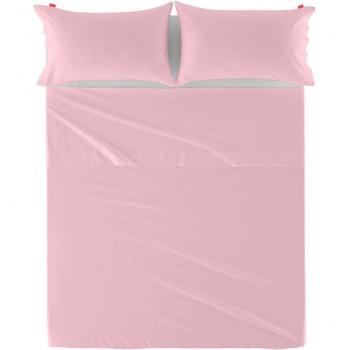 Happyfriday- Basic Sábana Rosa Palo de Algodón 100%, calidad 150 TC, Fabricado en España