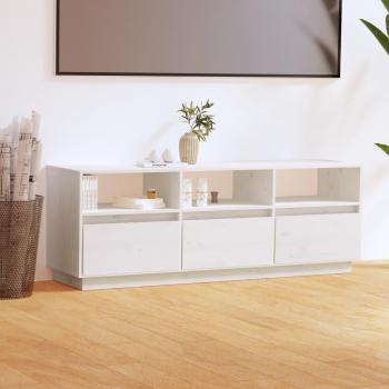 Soporte de TV de madera maciza de pino blanco 140x37x50 cm