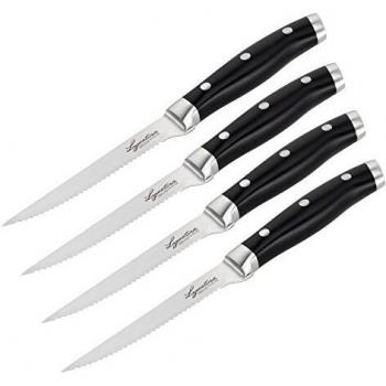 Set de 4 Coltelli Bistecca en Acero Inoxidable con Mango Ergonómico, Longitud de Cuchilla 12.5 cm