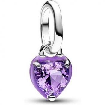 Charm Mini Colgante Pandora ME Chakra Corazón Morado - 793042C04, tipo: Charm mini colgante, características: diseño de corazón en color morado, colección Pandora ME, incluye detalles de chakra