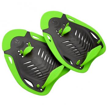 Palas de Natación Ergo Mad Wave, Unisex, Negro/Verde, Mediano