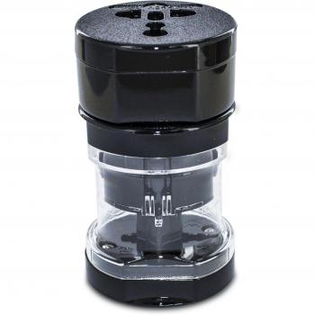 Muvit MUADP0009 - Adaptador Universal de Viaje con 4 Clavijas (EU/UK/US/AU), 10A, 100-240V, Color Negro