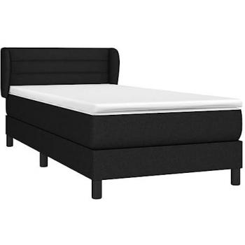 Cama box spring con colchón tela negro 80x200 cm características: tapizado en tela negra, medidas 80x200 cm, incluye somier y colchón de muelles ensacados, adaptable, acolchado reversible