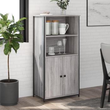 Aparador alto de madera contrachapada Sonoma 62x36x121,5 cm - Mueble de Almacenaje de Salón, Buffet para salón, Armario Auxiliar, Armario de Almacenamiento en color gris