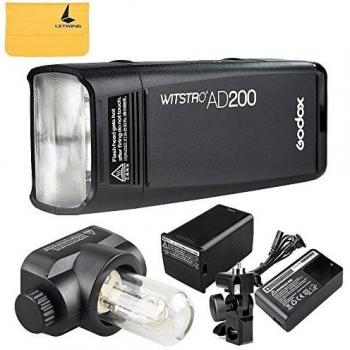 Godox AD200 200Ws 2.4G TTL 1/8000 HSS Inalámbrico Monolight con 2900mAh Litio Batería ,Bare Bombilla Speedlite Flash Fresnel Flash Head Flashlight