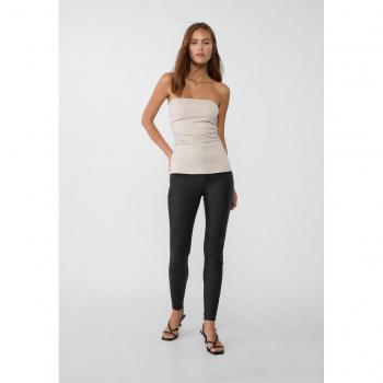 Stradivarius Coated Push Up Trousers Black