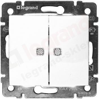 Doble conmutador luminoso VALENA blanco LEGRAND 774212