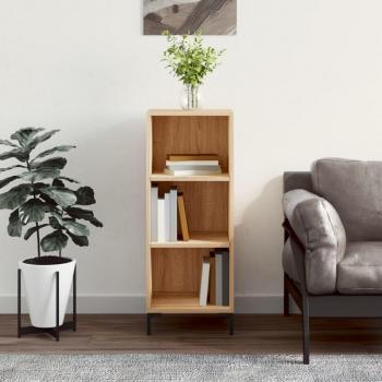 Aparador de madera de ingeniería 34,5x32,5x90 cm con puertas y cajón, mueble de almacenaje moderno para salón en color roble Sonoma
