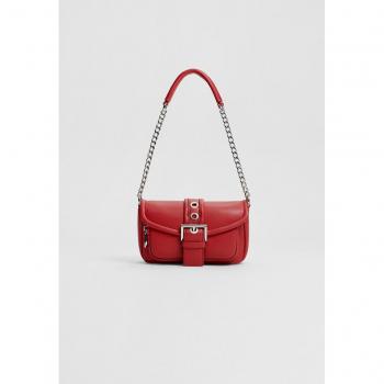 Stradivarius Red Buckled Crossbody Bag OS