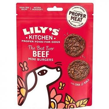 Lily's Kitchen Mini Hamburguesas de Ternera Grain-Free para Perros Adultos, 70g