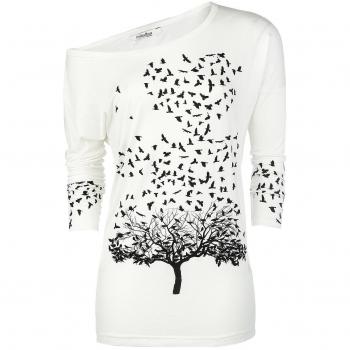 Innocent Crow Heart Manga larga Mujer Blanco S