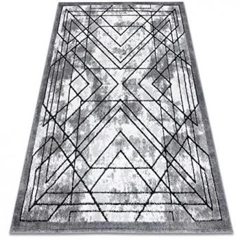 Alfombra Moderna Cozy Tico Geométrica de Dos Niveles de Vellón Gris 180x270 cm