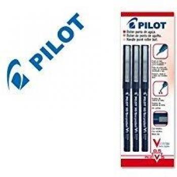Rotulador pilot punta aguja v-5 negro 0.5 mm blister de 3 unidades-m
