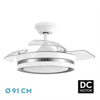 Ventilador de techo Viper 48W con luz Fabrilamp - Color Blanco/Plata