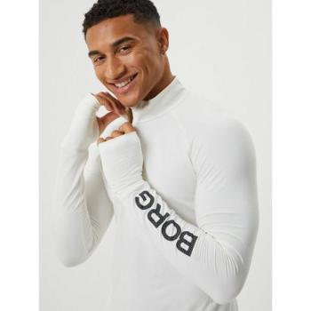 Borg Midlayer Half Zip White, M
