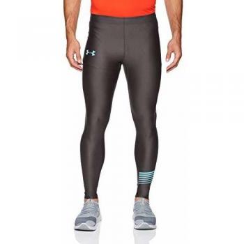 Under Armour Heat Gear Run Graphic Mallas Ajustadas para Hombre, Heat Gear Run Graphic Medias, Hombre, Color Carbón/Azul Veneciano, tamaño Small