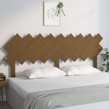 Cabecero de cama de madera maciza de pino marrón miel 178x3x80,5 cm